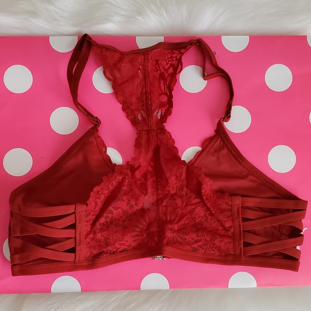PINK VICTORIA'S SECRET LACE BRALETTE SIZE M - Picture 5 of 10